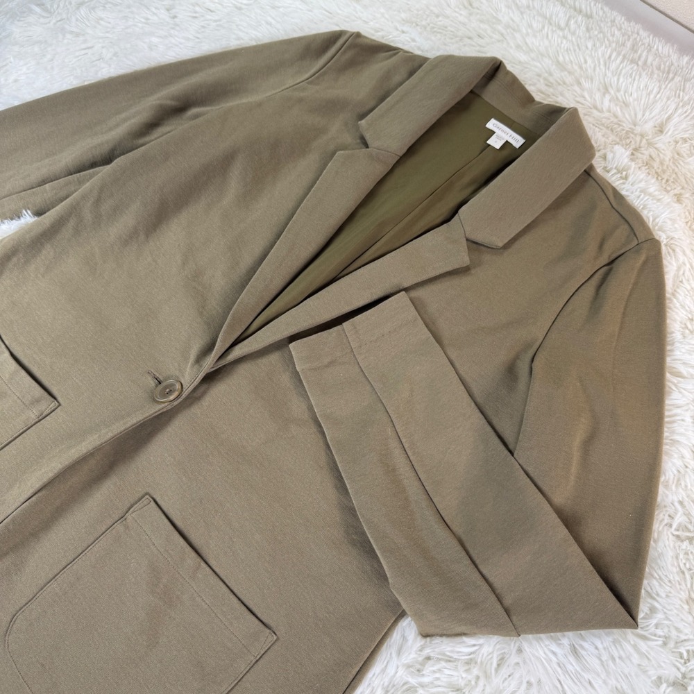 Garnet Hill Women's Size 4 Olive Green Single Button Blazer Jacket Corpcore Chic